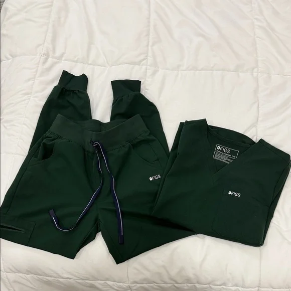 FIGS British Racing Green Jogger Scrub Set XS - Picture 1 of 1